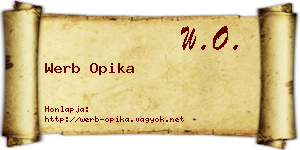 Werb Opika névjegykártya